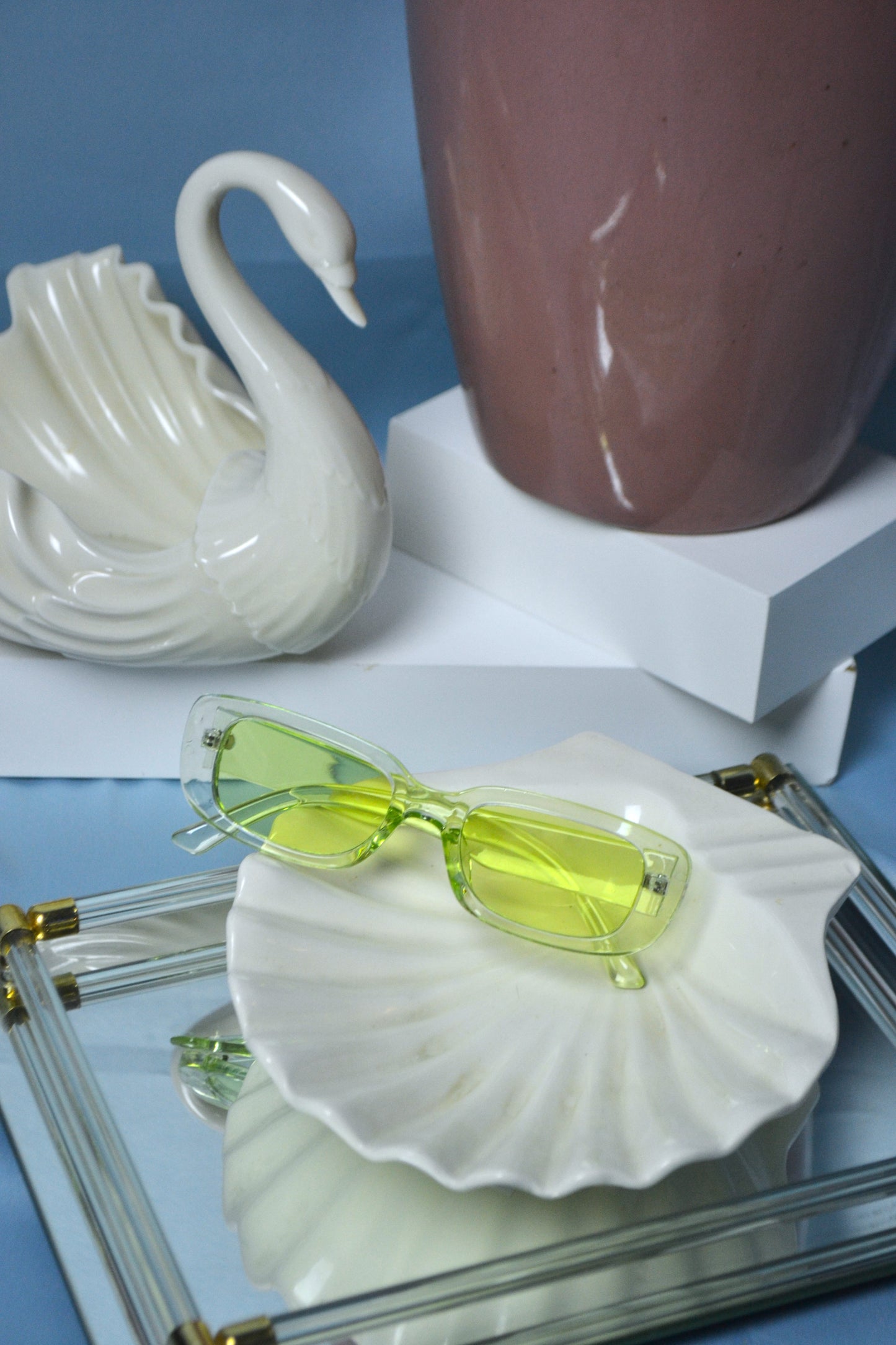 Lime Green Square Sunglasses