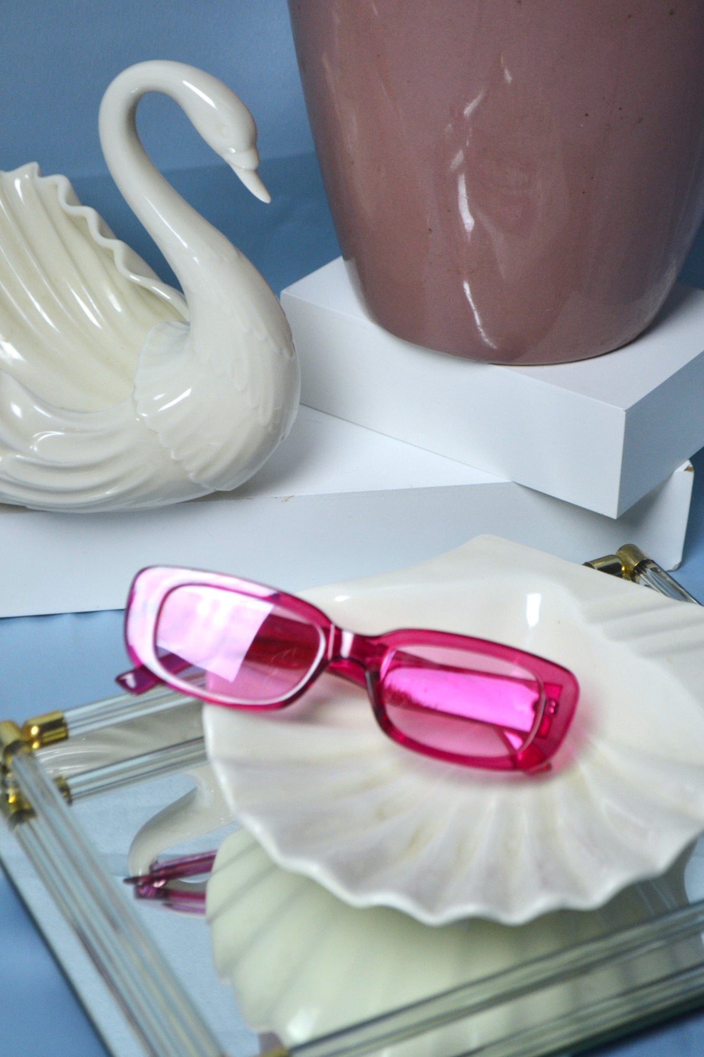 Hot Pink Square Sunglasses