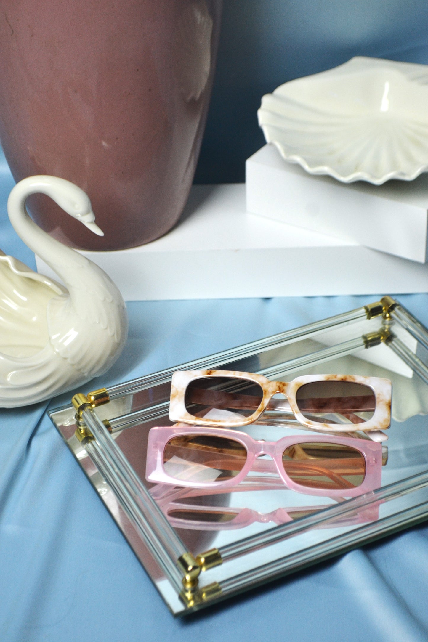 Pastel Pink Square Sunglasses