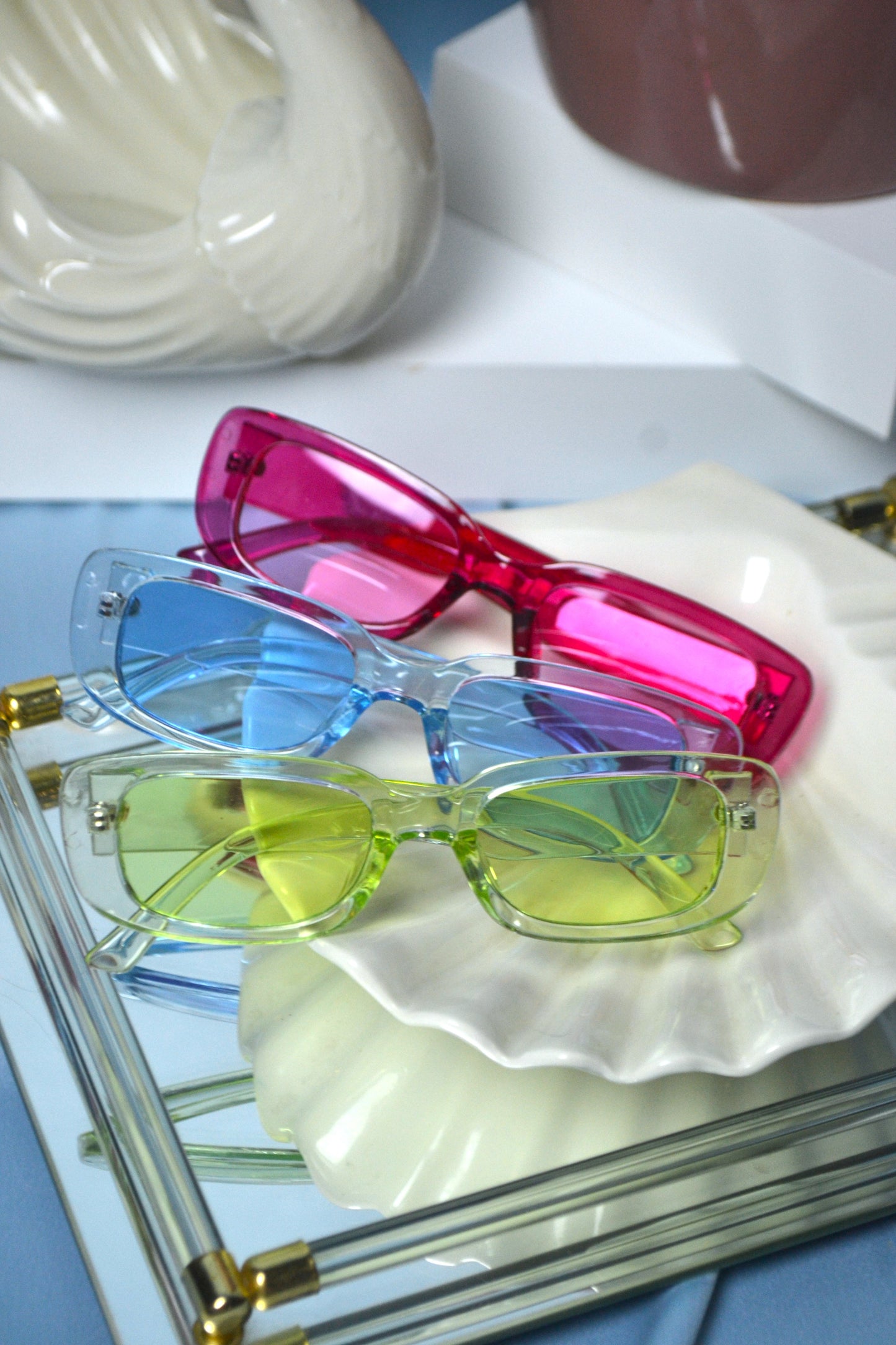 Hot Pink Square Sunglasses