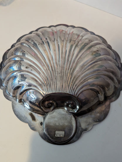 sterling silver seashell scalloped English mfg corp tray