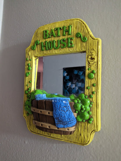 60s 70s neon novelty bath tub house mirror wall plaque