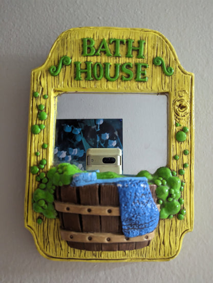 60s 70s neon novelty bath tub house mirror wall plaque