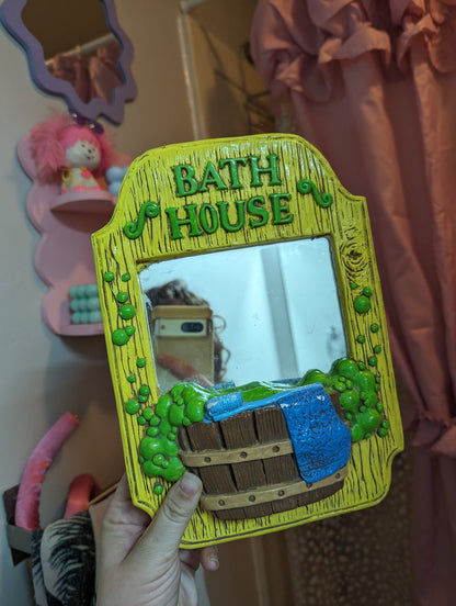 60s 70s neon novelty bath tub house mirror wall plaque