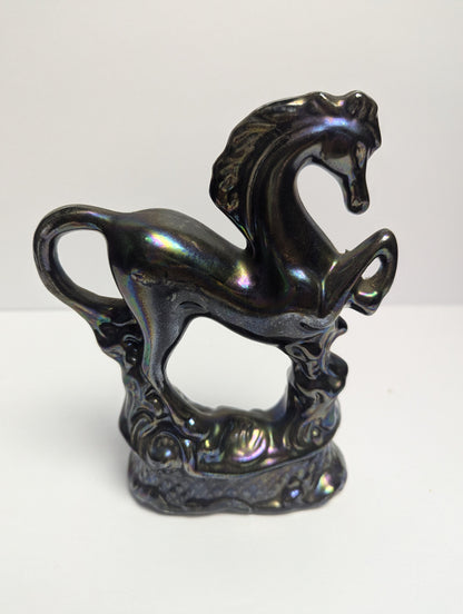 Vintage Purple Black Lustreware Art Deco Stylized Horse figurine