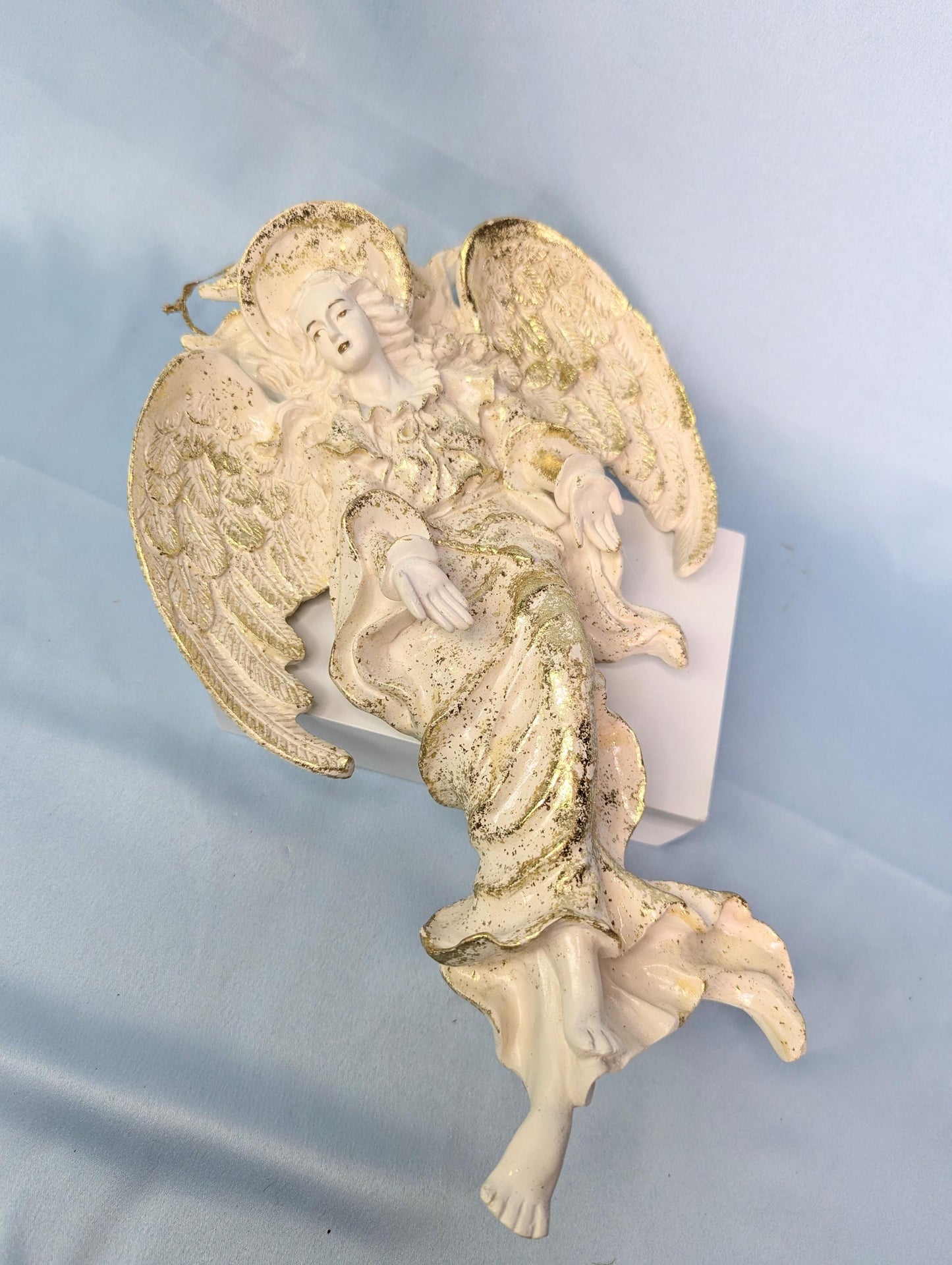 Vintage ornate gold and cream angel ornament (or wall decor)